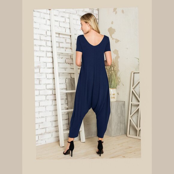 NWT - Allium Solid Harem Jumpsuit – Navy – Size S, M, L - Picture 2 of 5